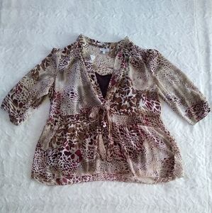 Fashion Bug Plus Size Animal Print Top